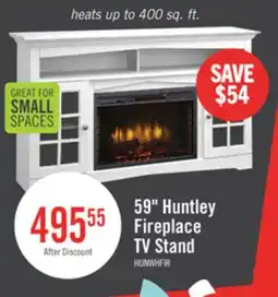 The Brick Huntley 59 Electric Fireplace TV Stand with Storage and Cable Management for TVs up to 65- White offer