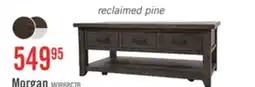 The Brick Morgan 48 Rustic Coffee Table With Storage, Shelf and Casters - Dark Brown with Reclaimed Wood offer