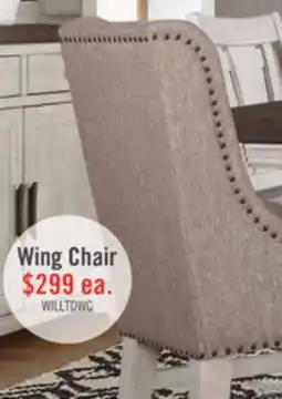 The Brick Willow Wingback Dining Chair with Polyester Fabric & Nailhead Trim - Brown offer
