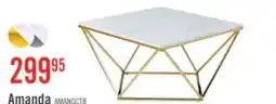 The Brick Amanda 31.5 Modern Square Coffee Table - White Marble Top with Gold Metal Base offer