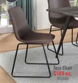 The Brick Tess Dining Chair with Leather-Look Fabric, Metal - Grey offer