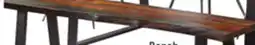 The Brick Bowery Dining Bench, Sheesham Wood, Metal, Trapizoid Base, 70W - Brown offer