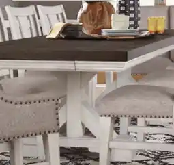 The Brick Willow 7pc Dining Set with Table & 6 Chairs, 84-106W Extension - Rustic White & Brown offer