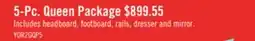 The Brick Yorkdale 5pc Bedroom Set with Panel Bed, Dresser & Mirror, Grey - Queen Size offer