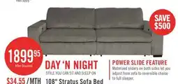 The Brick Stratus 108 Faux Fur Fabric Full-Size Sofa Bed with Power Sliding - Fog Grey offer
