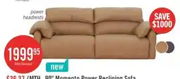 The Brick Momento 90 Genuine Leather Power Reclining Sofa – Caramel offer