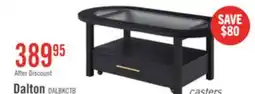The Brick Dalton 47.5 Coffee Table with Glass Top and Drawer - Black offer