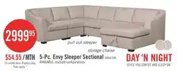 The Brick Envy 5-Piece Right-Facing Chenille Fabric Sleeper Sectional with Storage Chaise - Almond Beige offer