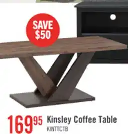 The Brick Kinsley 43.3 Modern Coffee Table - Dark Brown Wood offer