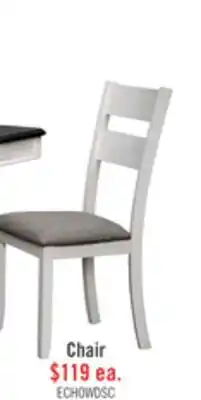 The Brick Echo Dining Chair with Linen-Look Fabric, Wood, Ladder-Back - White offer