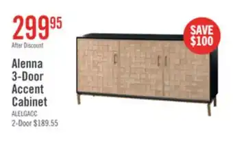 The Brick Alenna 60 3-Door Accent Cabinet - Black with Weathered White Doors offer