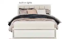 The Brick Halo Panel Bed with Headboard & Frame, LED, Glam, White - Queen Size offer