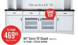 The Brick Emry 84 TV Stand with Storage and Cable Management for TVs up to 90- White offer