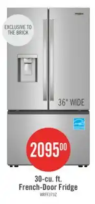 The Brick Whirlpool 36 30 Cu. Ft. French-Door Refrigerator with Dual Ice Makers - Stainless Steel - WRFF3736SZ offer