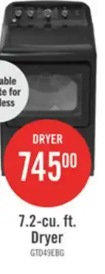 The Brick GE 7.2 Cu. Ft. Electric Dryer with SaniFresh Cycle – Diamond Grey - GTD49EBMRDG offer