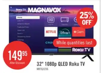 The Brick MAGNAVOX 32 MRTQ QLED Quantum Dot FHD Smart Roku TV (MRTQ3206) offer