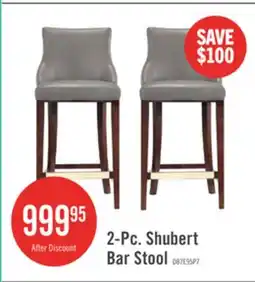 The Brick Shubert Modern Wood Upholstered Barstool in Dark Taupe - Set of 2 offer