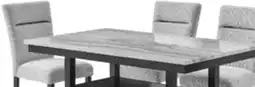 The Brick Libra 6pc Dining Set with Table, Bench & 4 Chairs, Marble-Look Top, 60W - Black/Grey offer