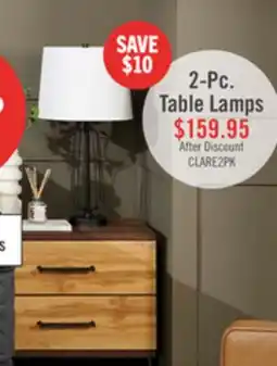 The Brick Kort & Co. Clare 27 Matte Black 2-Piece Set, with Two Table Lamps and USB Charging offer