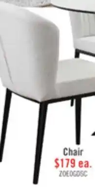 The Brick Zoe Dining Chair with Polyester Fabric & Channeled Tufting, Metal - Grey offer