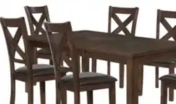 The Brick Talia 7pc Dining Set with Table & 6 Chairs, 60-78W Extension - Grey/Brown offer