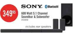 The Brick SONY S40R 5.1 Channel 600W Soundbar with Subwoofer and Wireless Rear Speakers (HTS40R) offer