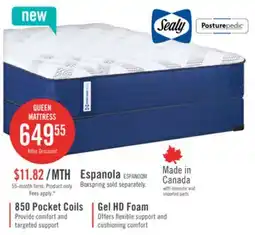 The Brick Sealy Posturepedic 850 Series Espanola Tight Top Medium Queen Mattress offer