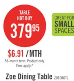 The Brick Zoe Dining Table with Glass Top, Metal Geometric Base, 47W Round - Black offer