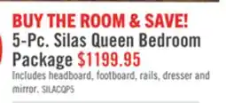 The Brick Silas 5pc Bedroom Set with Platform Bed, Dresser & Mirror, LED, Rustic Brown - Queen Size offer