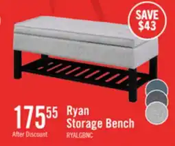 The Brick Ryan 43.5 Storage Bench with Bottom Shelf - Light Grey offer
