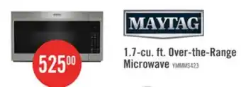 The Brick Maytag 1.7 Cu. Ft. Over-the-Range Microwave with 900 Watts Cooking - Stainless Steel - YMMMS4230PZ offer