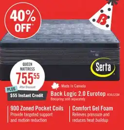 The Brick Serta Back Logic 2.0 Eurotop Firm Queen Mattress offer