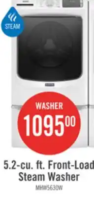 The Brick Maytag 5.2 Cu. Ft. Front-Load High-Efficiency Steam Washer - White - Stackable - MHW5630HW offer