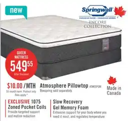 The Brick Springwall Encore Atmosphere Pillowtop Medium Queen Mattress offer
