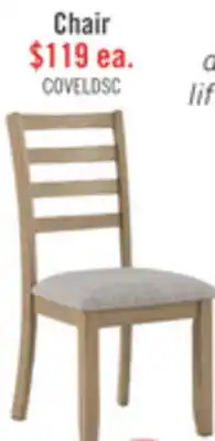 The Brick Cove Dining Chair with Cushion Fabric Seat, Ladder-Back – Natural/Grey offer