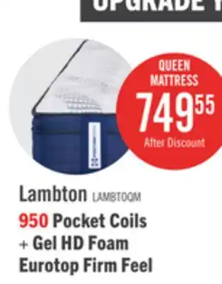 The Brick Sealy Posturepedic 950 Series Lambton Eurotop Firm Queen Mattress offer