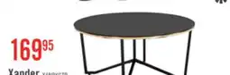 The Brick Xander 36 Modern Round Glass Top Coffee Table - Black and Gold with Metal Legs offer