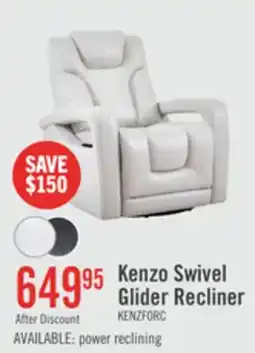 The Brick Kenzo 35 Leather-Look Fabric Swivel Glider Reclining Chair - Fog Grey offer