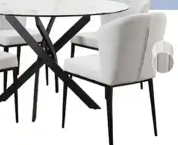 The Brick Zoe Dining Table with Glass Top, Metal Geometric Base, 47W Round - Black offer