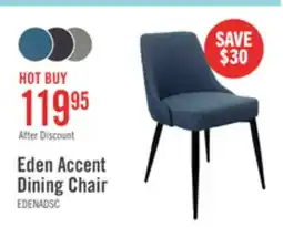 The Brick Eden Dining Chair with Linen-Look Fabric, Metal - Blue offer