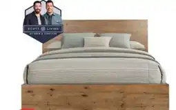 The Brick Scott Living Henri Panel Bed with Headboard & Frame, Wood, Brown - Queen Size offer
