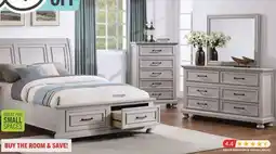 The Brick Kylie 5pc Bedroom Set with Storage Bed, Dresser & Mirror, Sand - Queen Size offer