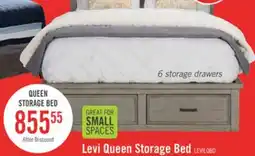 The Brick Levi Platform Storage Bed with Headboard & Frame, Wooden, Drift Grey - Queen Size offer