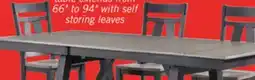 The Brick Zao 6pc Dining Set with Table, Bench & 4 Chairs, 66-94W Extension, Melamine - Brown offer