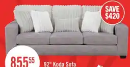 The Brick Made in Canada Koda 92 Chenille and Faux Fur Fabric Sofa with Removable Cushions - Plush Paloma Grey offer