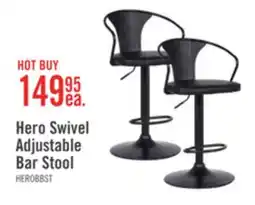 The Brick Hero Barstool with Swivel & Adjustable Seat, Vegan Leather Fabric, 23.5-32H, Metal - Charcoal offer