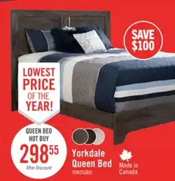 The Brick Yorkdale Panel Bed with Headboard & Frame, Made in Canada, Grey - Queen Size offer