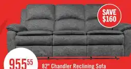 The Brick Chandler 82 Chenille Fabric Reclining Sofa - Grey offer