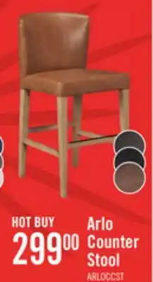 The Brick Arlo Counter-Height Stool with Vegan Leather Fabric, 26H - Copper offer