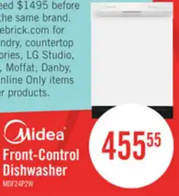 The Brick Midea 24 Front-Control Dishwasher with Interior Light - MDF24P2BWW offer